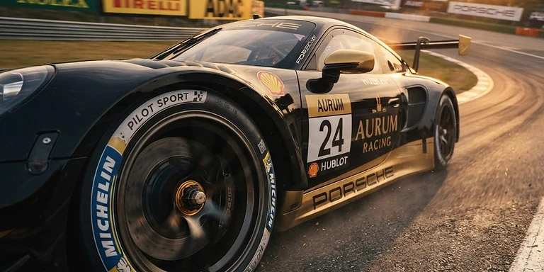 Race car with high-performance tire