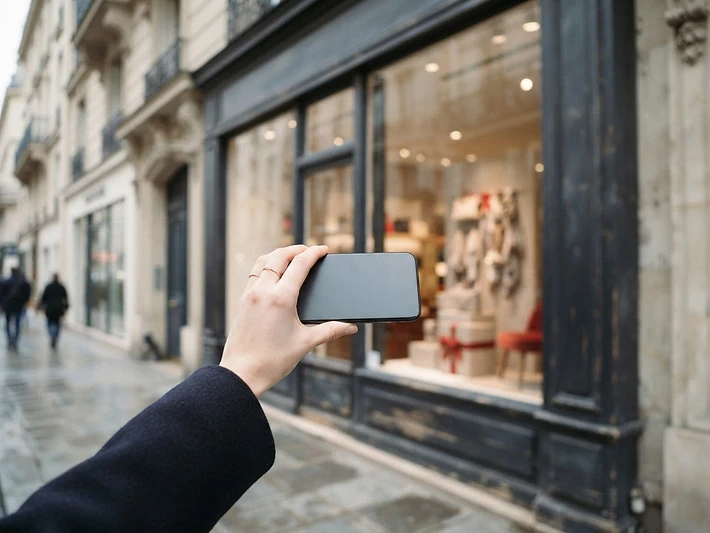 Client mystère consultant son application mobile dans un magasin