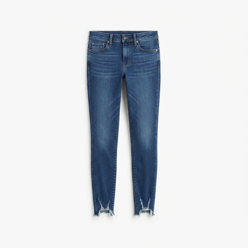 Levi's Raw Hem Skinny Jeans — Mid-Dark Wash