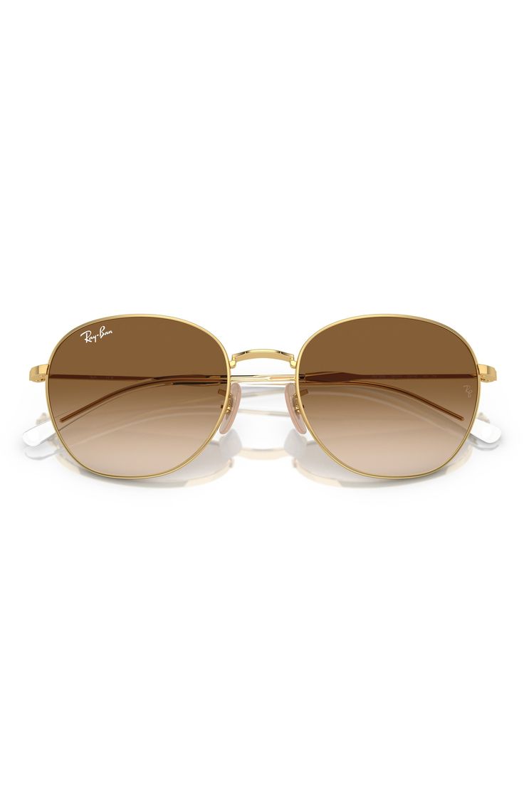 Round Sunglasses — Gold Frame