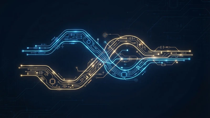 Abstract schematic representing the Masar Alrowad and KE Electric partnership
