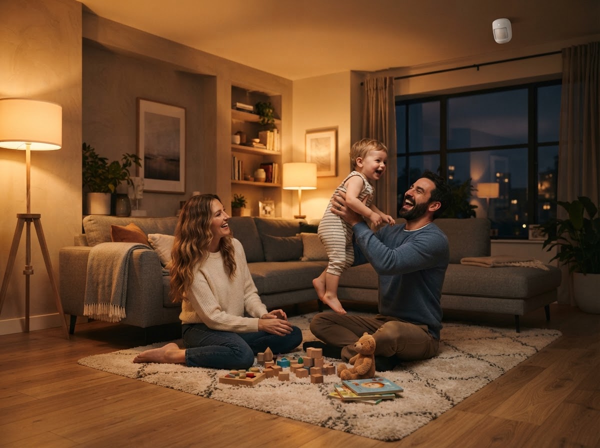 Familia protegida en su hogar