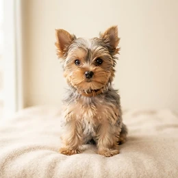 A Yorkshire Terrier puppy