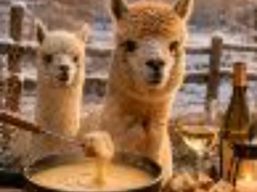 Fondue inmitten Alpakas