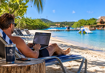 Working remotely from the beach
