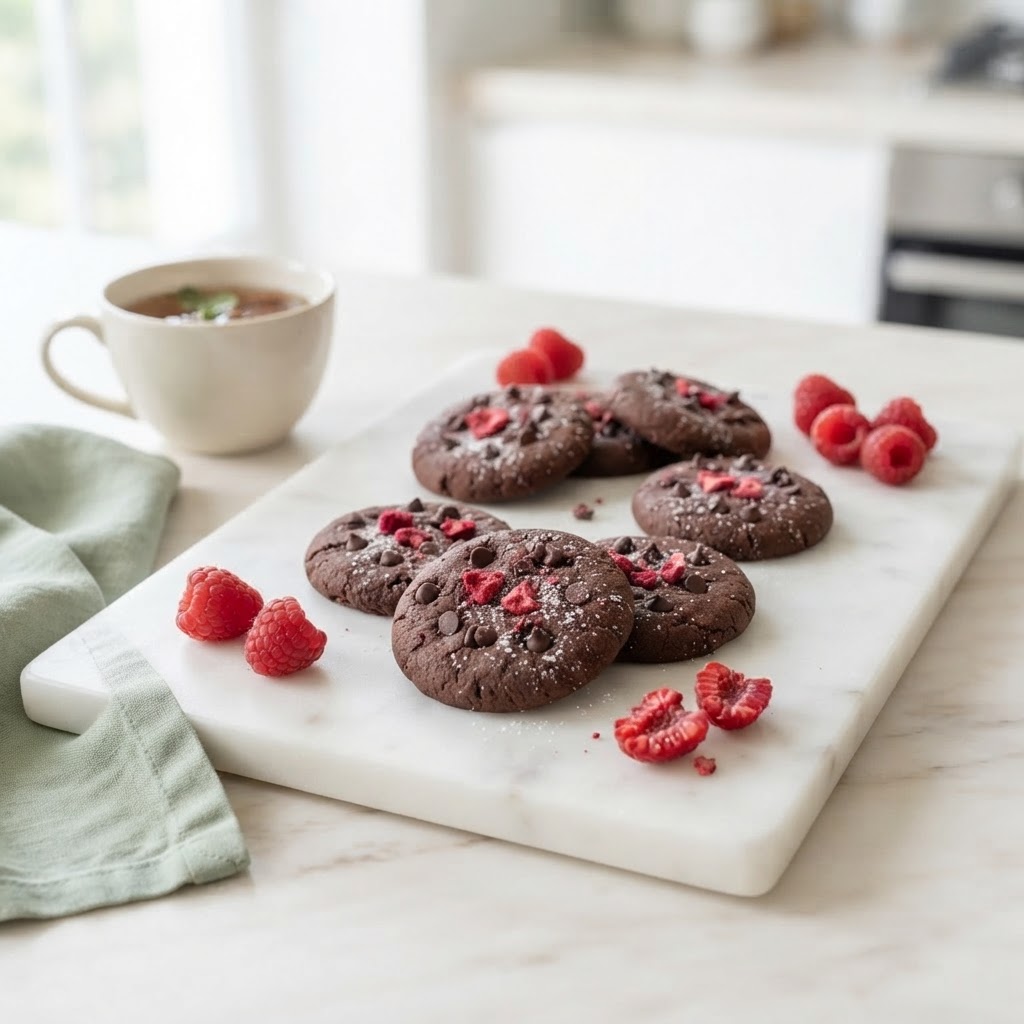 Galletitas de chocolate y frambuesa
