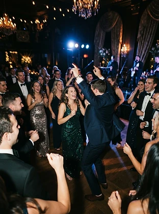 Guests dancing at a luxury wedding
