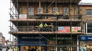 Commercial scaffolding project in Leicester city centre