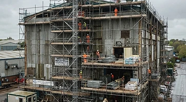 Industrial scaffolding installation in Coalville