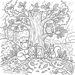Coloring sheet 3: The Sheltering Tree
