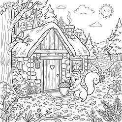 Coloring sheet 1: Scamp's Secret Gift