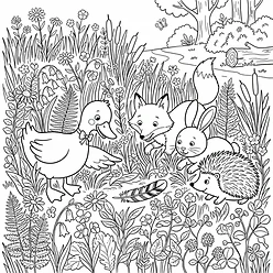 Coloring sheet 5: Dilly's Feather Tidy