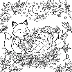 Coloring sheet 10: Hettie's Bedtime Story