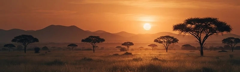 African savannah at sunset