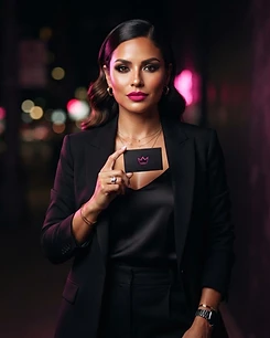 Creator three holding a BaddieTap card
