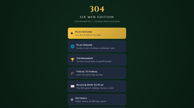 6 Men - 304 Play Card Game template preview