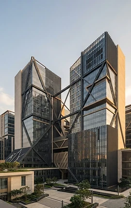 International financial district architecture representing India connected globally