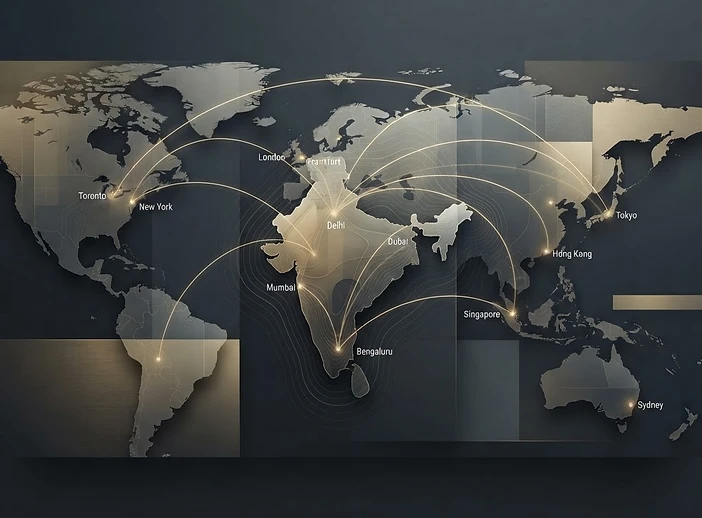 India connected to major global commercial centres through an international network