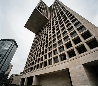 Precise architectural lines and deep stone textures