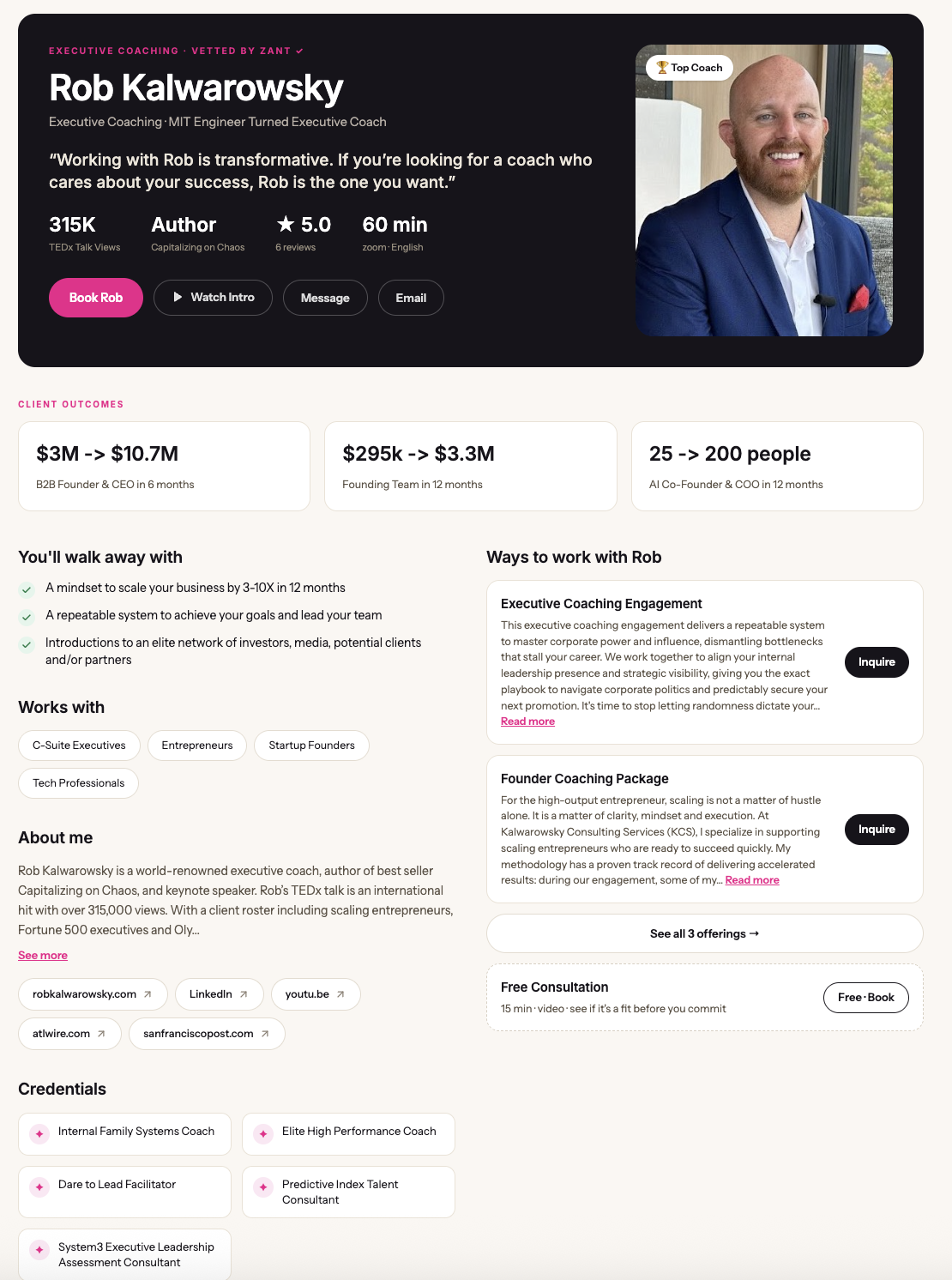 A vetted Zant coach profile: outcomes, credentials, ways to work, and booking