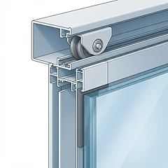 Puerta corredera con cristal