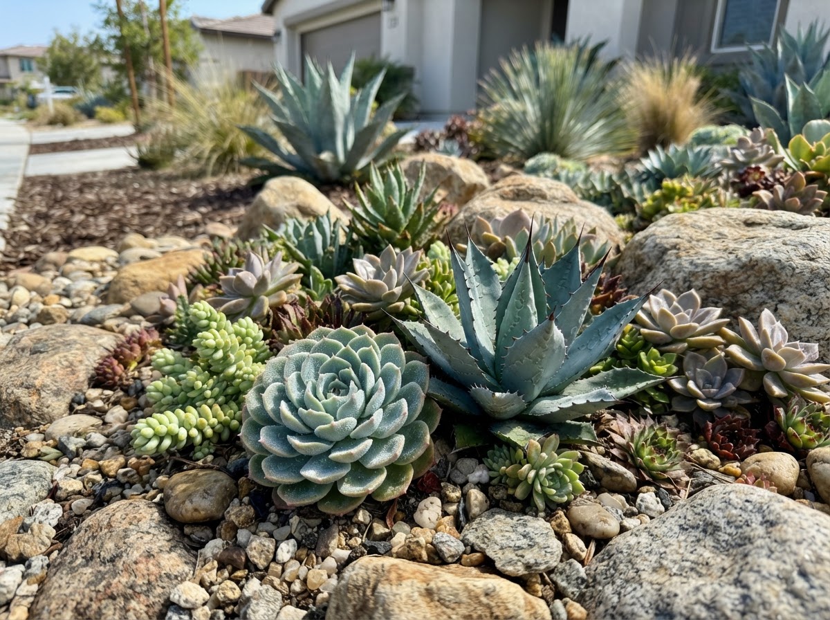 Succulent and rock garden