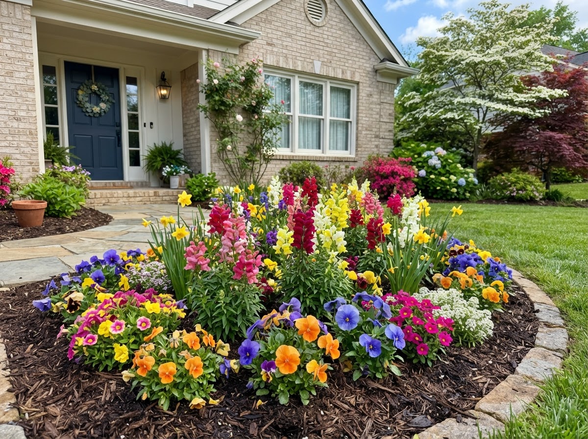 Seasonal color rotation flower bed