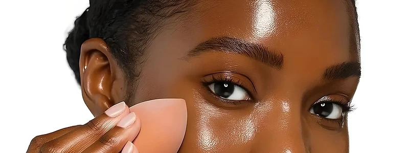 Woman applying the Vanselle SkinGlow Stick with a sponge