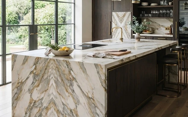 Bookmatched marble, done right