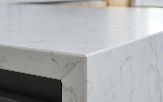 Mitered edges for a thick, solid look