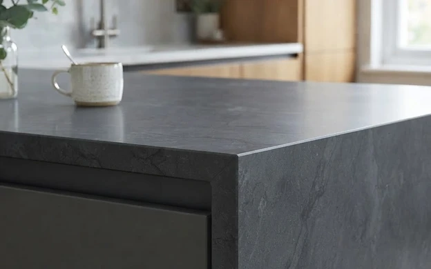 Mitered edges for a thick, solid look