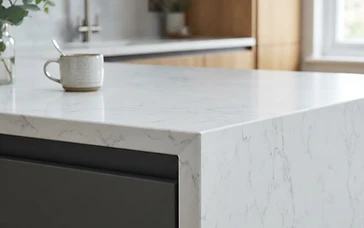 Mitered edges for a thick, solid look