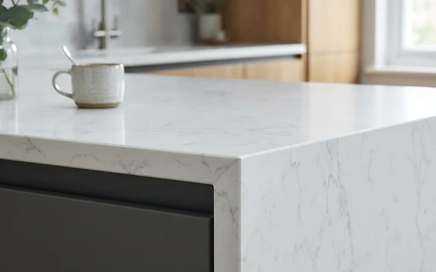 Mitered edges for a thick, solid look