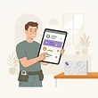 Illustration: a specialist browsing matched worktop jobs