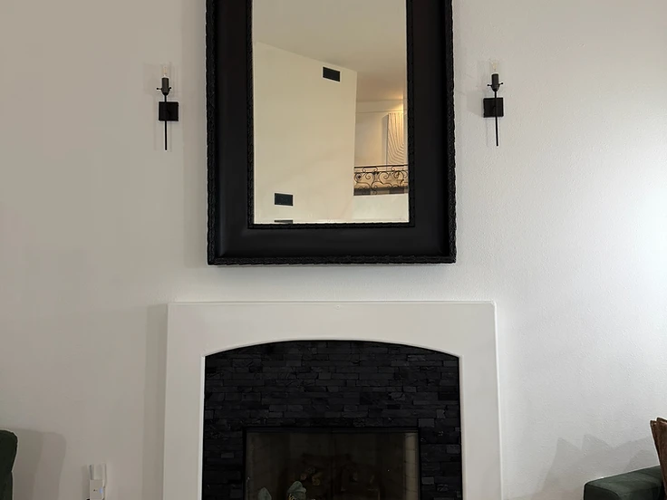 Fireplace feature wall finish