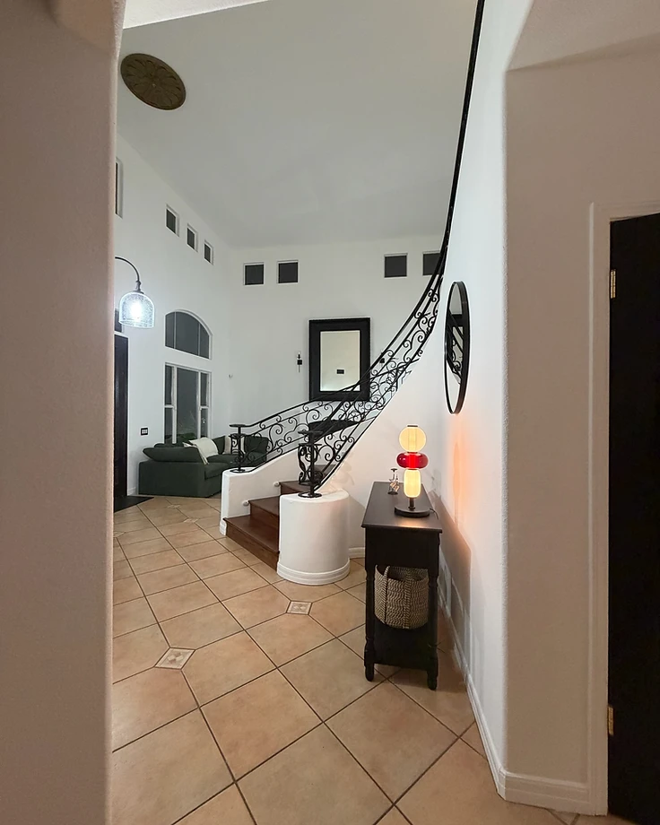 Freshly painted foyer and staircase