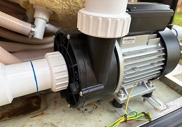 Pump and plumbing during a service