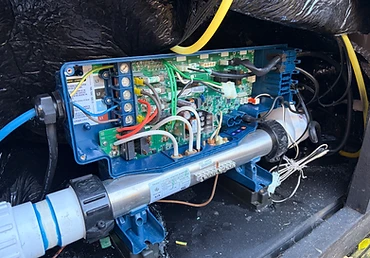 Control box and heater assembly stripped down