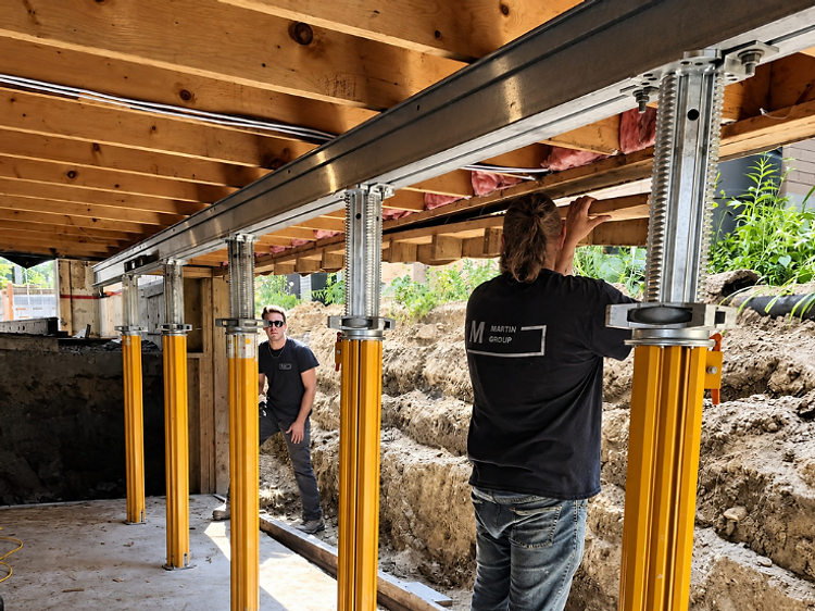 Foundation underpinning construction work