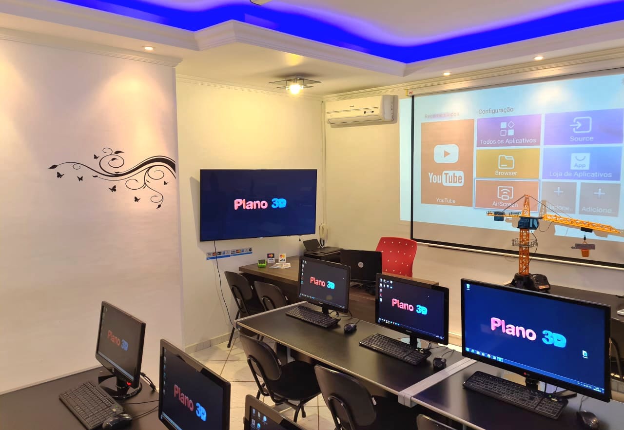 Sala de aula da Plano3D em Campinas