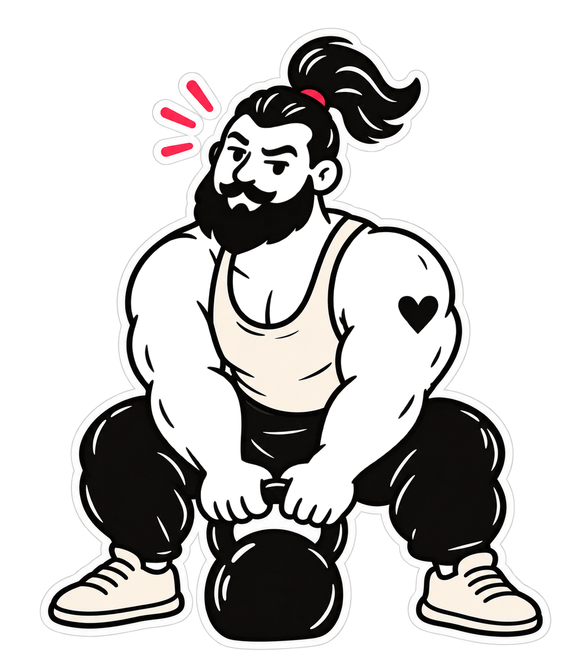 Mascotte The Roar Style avec une kettlebell