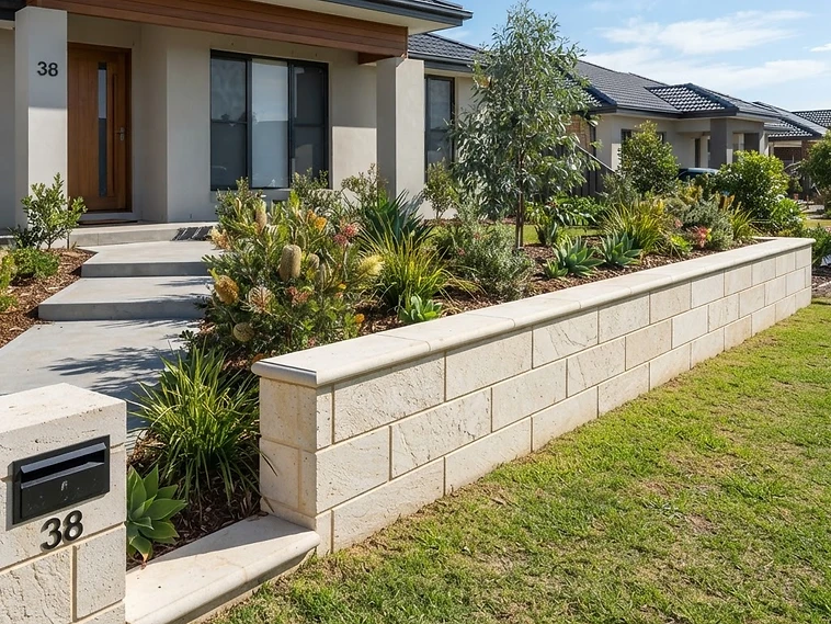 After — Limestone Retaining Wall