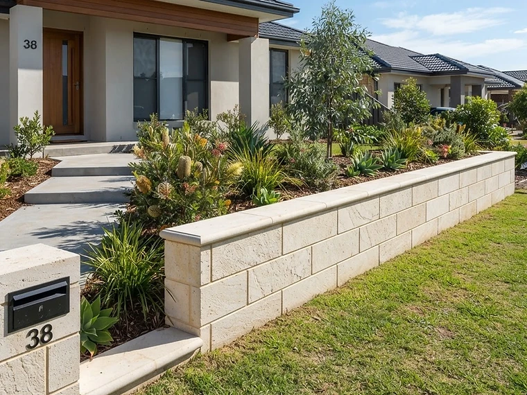 After — Limestone Retaining Wall