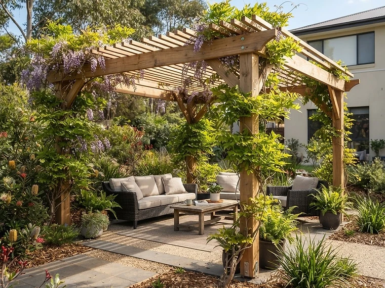 After — Freestanding Pergola Structure