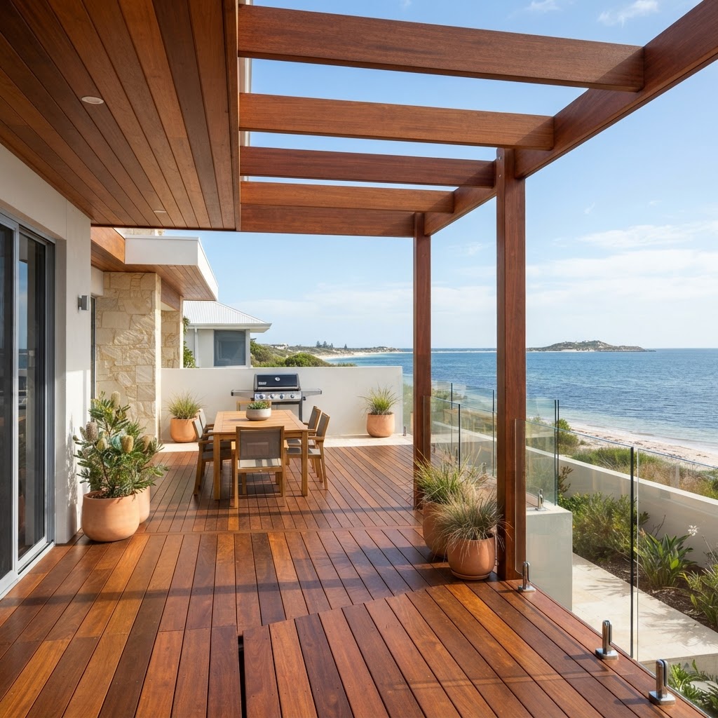 A professionally installed timber deck in a Perth backyard looking well maintained.
