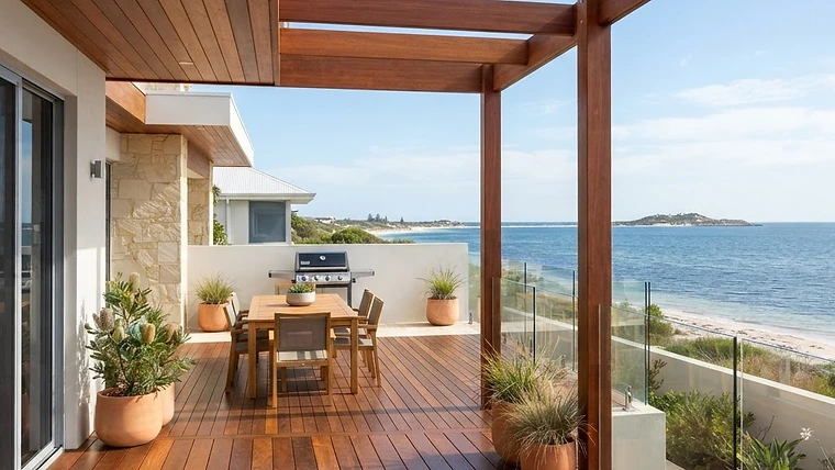 A professionally installed timber deck in a Perth backyard looking well maintained.