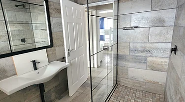Modern shower bathroom at Rudman Townhouses