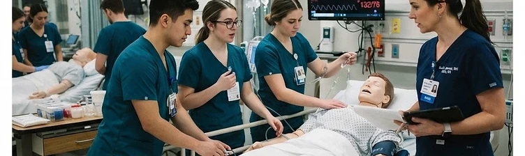 Learning hands-on in the simulation lab.