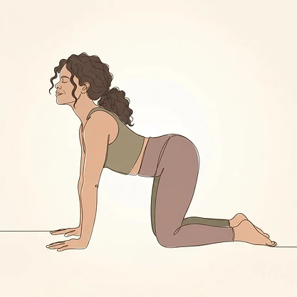 Cat and Cow Flow yoga pose illustration