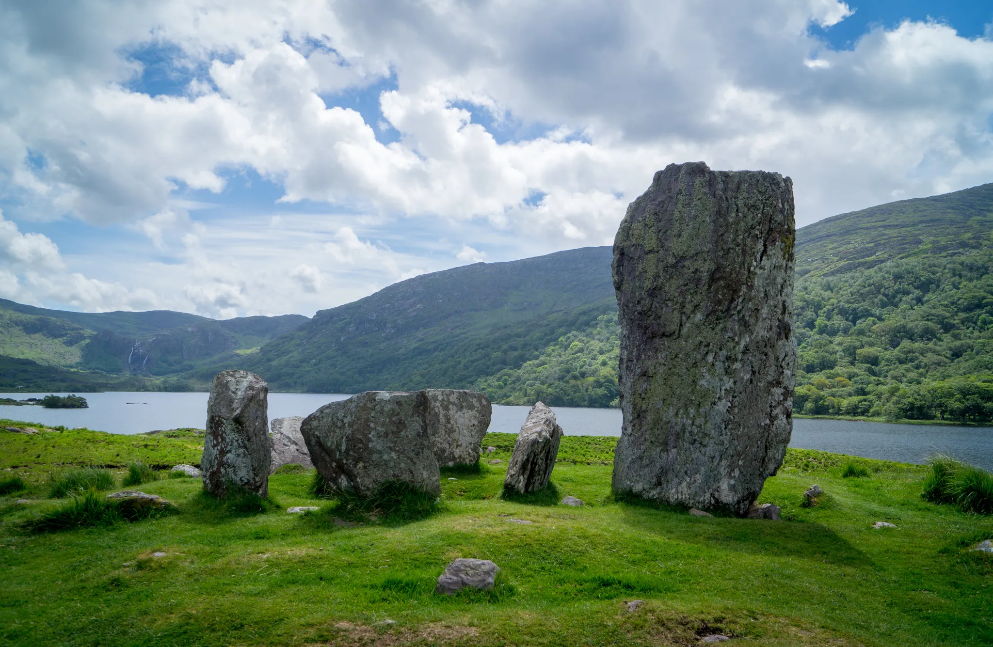 Stone circle on the Irish lakeshore
